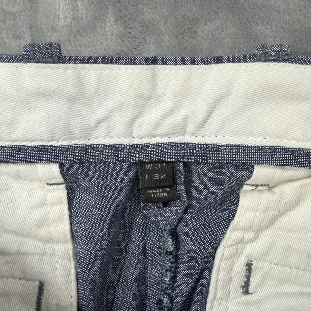 J.Crew 484 Slim Fit Chino Pants Men's Size 31x32 Blue Cotton Linen